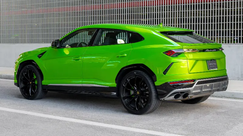 Green Lamborghini Urus Back 1