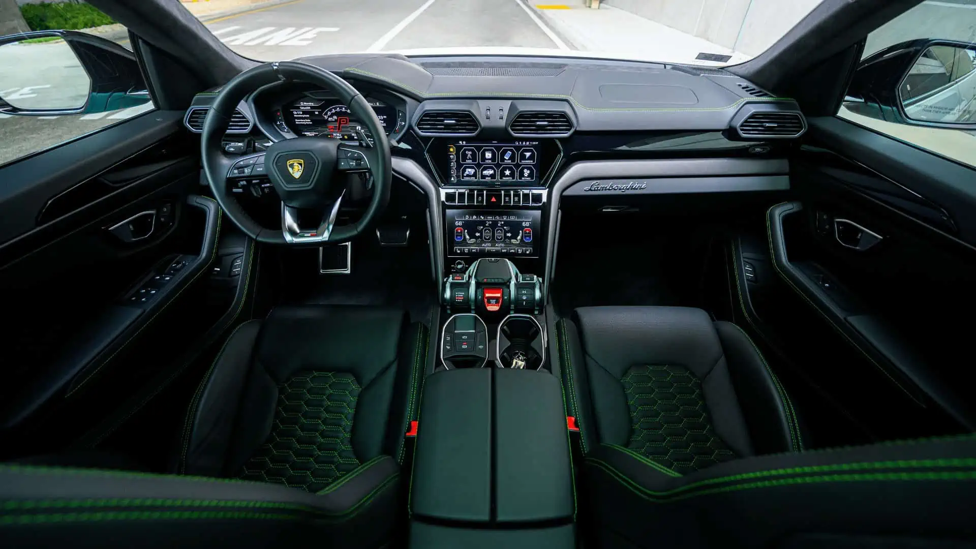 Green Lamborghini Urus Interior