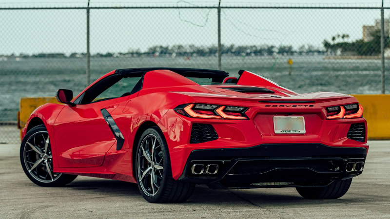 corvette facing airport