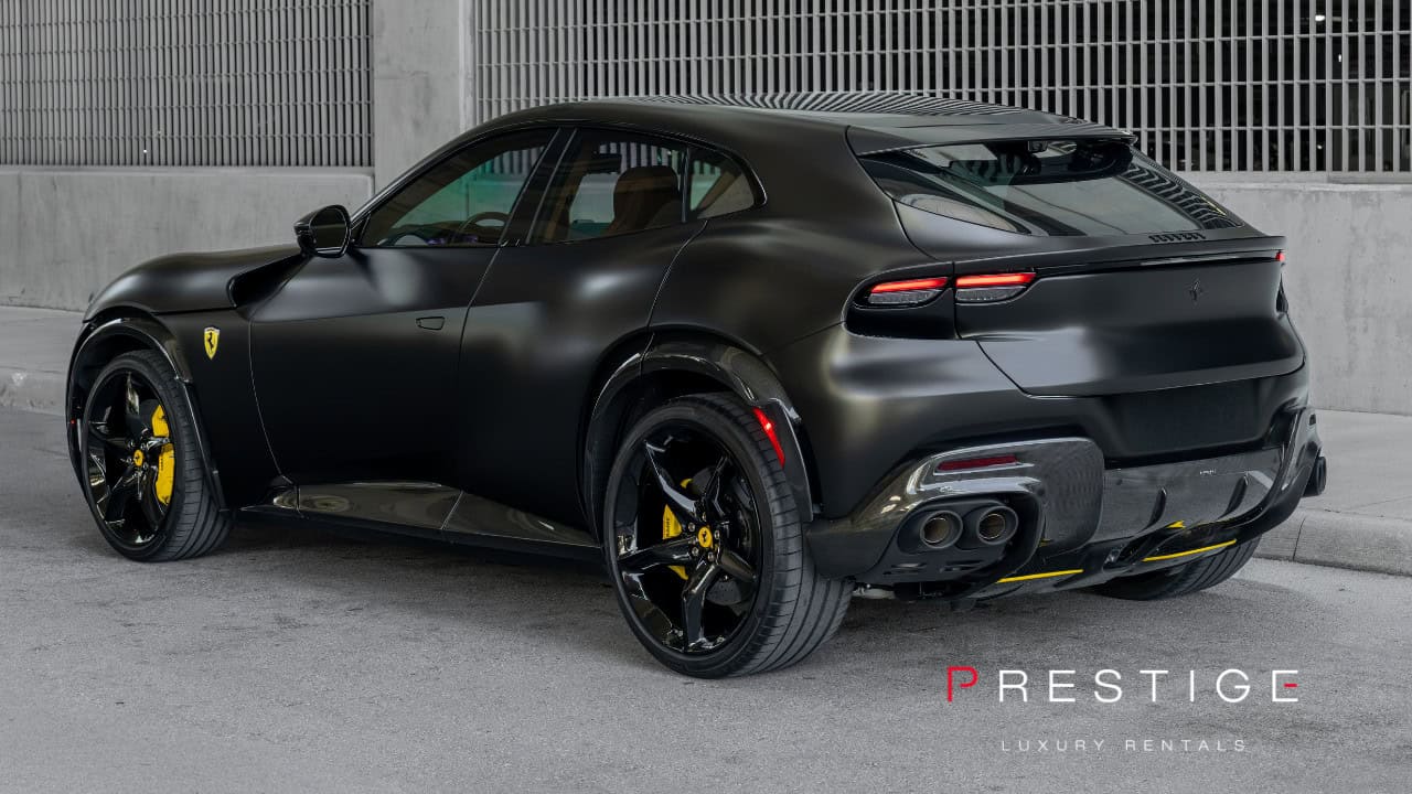 Ferrari Purosangue rental from the Back
